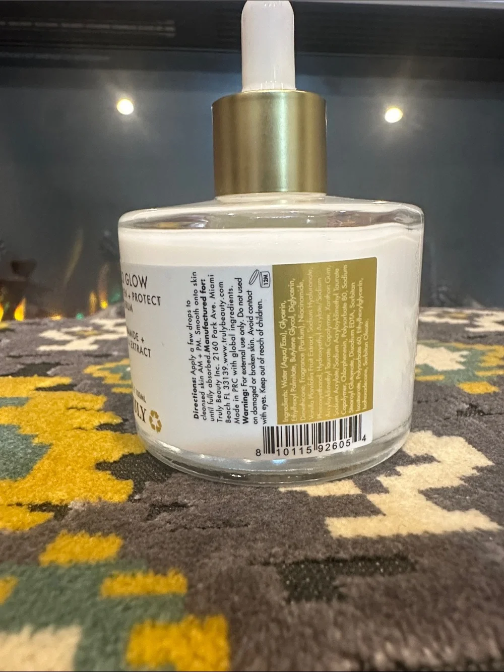 TRULY Coco Glow Face Serum — Cream & Gold Accents
